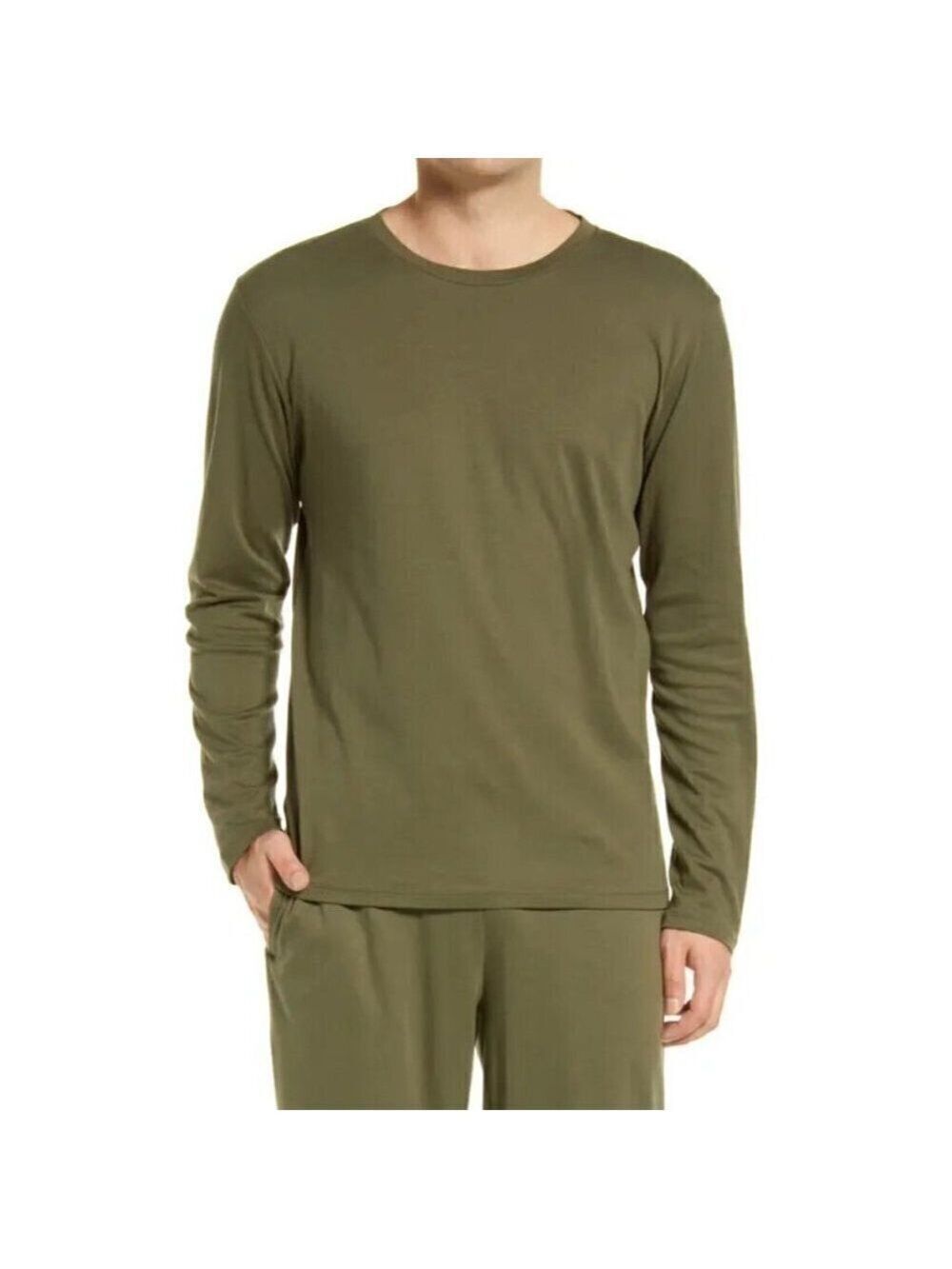 NORDSTROM Bnwot Men Long Sleeve Shirt Green Pima Cotton-